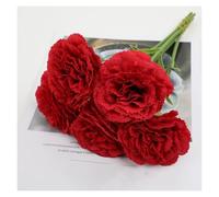 Generico 5 Pezzi Di Garofani Artificiali Realistici Resistenti Ai Raggi UV For Matrimoni In Casa, Decorazioni For Ufficio E Progetti Fai Da Te Fiori Finti For Tutta La Vita Con Steli Pieghevoli(Red)
