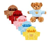 Generico 5 pezzi di vestiti da orso con orsetto di peluche, crea i tuoi vestiti per bambole di peluche, morbidi e piccoli orsetti di peluche per fidanzata, mamma, anniversari, San, compleanni