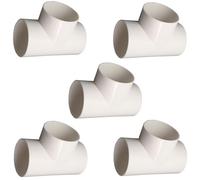 Generico 5 Pezzi I raccordi per Tubi a 3 Vie PVC Plastica ad Angolo retto connettore angolare da 20 mm con tubazione e Accessori del Diametro Interno Bianco 40mm