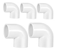 Generico 5 Pezzi I raccordi per Tubi in PVC raccordi per Tubi di plastica Giunti di Alimentazione dell'Acqua da 90 Gradi Adattatore per Gomito per Piscine per l'irrigazione Bianco 32mm