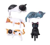 Generico 5 Pieces Cat Statue, Small Cute Animal Car Ornament, Kitten Computer Monitor Decor, for Desk Shelf Living Room Bedroom Office Truck SUV Vehicle Dashboard Computer Women Girls