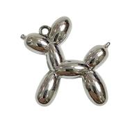 Generico 5 Pz/lotto 46x50mm 3D Acrilico Palloncino Cane Pendenti E Ciondoli Ciondolo Multi-colori Misti Collana FAI DA TE Portachiavi Che Fanno(Silver Color)