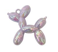 Generico 5 Pz/lotto 46x50mm 3D Acrilico Palloncino Cane Pendenti E Ciondoli Ciondolo Multi-colori Misti Collana FAI DA TE Portachiavi Che Fanno(Purple)
