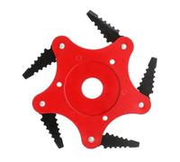 Generico 5 Teeth 180 Degrees Rotatable Sawtooth Lawn Mower Blade Brush Cutter Universal Accessories Garden Grass Trimmer Blades with Doub(Red)