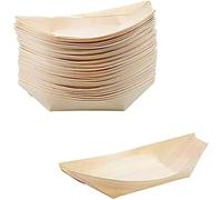 Generico 50 100 200 barchette finger food monouso in legno di pino 13x7,5cm - ciotoline per aperitivo naturale pagoda - ciotole stuzzichini aperitivo (200 pezzi)