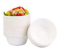 Generico 50 150 300 ciotole coppette di carta in bagassa, 240ml, piatti monouso, piatti di cartone, piatti per zuppa biodegradabili, per feste, matrimoni, picnic (300 pezzi)