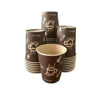 Generico 50/200/500/1000 bicchieri da 200ml ecofriendly BICCHIERI carta PER ACQUA BEVANDE USA e GETTA bicchieri ecologici (200 pz marroni interno avana)