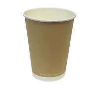 Generico 50 200 bicchieri di carta ecofriendly marroni da 350 ml Cartoncino USA e GETTA Bevande Fredde e Calde Compleanni Feste riciclabili (50 pezzi)