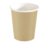 Generico 50 250 500 bicchieri di carta ecofriendly marroni da 120 ml 4oz Cartoncino USA e GETTA per caffè vetrino caffè lungo orzo ufficio bar (50 pezzi beige)