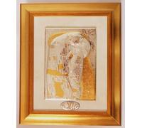 Generico 50° Anniversario di Matrimonio Argento 9x4cm Nozze d'oro Il Bacio di Klimt in Argento 33x23cm Quadro Cornice in Legno 57x48x3cm CAPOLETTO CAPEZZALE -> Tuo in 48h