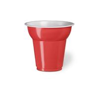 Generico 50 Bicchieri plastica CAFFE' da 70 cc | VARI COLORI | bicchierini da caffè 70ML vari colori MADE IN ITALY (Rosso)