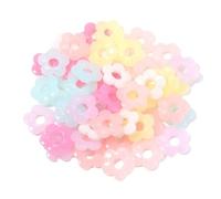 Generico 50 perline di fiori in plastica multicolore ghirlanda di perline distanziatrici in acrilico da 19 mm per decorazioni che realizzano accessori fai-da-te(Jelly 19x19.5mm)
