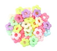 Generico 50 perline di fiori in plastica multicolore ghirlanda di perline distanziatrici in acrilico da 19 mm per decorazioni che realizzano accessori fai-da-te(Light 19x18.5mm)