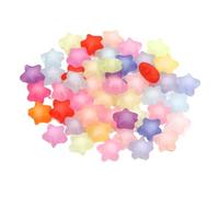 Generico 50 pezzi di perline sparse distanziatore acrilico smerigliato di colore misto stella 11mm per realizzare braccialetti fai da te orecchini portachiavi