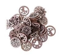 Generico 50 Pezzi Fiocco di Neve e a Forma di Albero e Cuore Abbellimenti in Legno Artigianato in Legno Tavolo da Matrimonio Scatter Decorazione Domestica Creativa e utileAgile e Professionale.