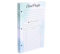Generico 50 Pezzi Schede Informative Cliente Carta Verde per Aziende e Parrucchieri Gestione Efficiente Dati Cliente Fori per Raccoglitori