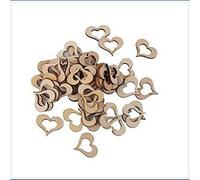 Generico 50 Pezzi Vuoti Cuore in Legno abbellimenti Artigianato Artigianato 30mm Decorazione della Festa Nuziale Fai da Te Creativo e utileUtile e alla Moda