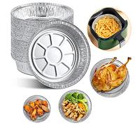 Generico 50 PZ Placche in Alluminio Foil Monouso da 7 Pollici Pans per Torte Tondi Friggitrici ad Aria Cucina Conservazione Arrosto