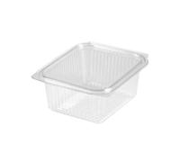 Generico 50 Vaschette Rettangolari in PET 117x100x55 mm coperchio attaccato 500ml