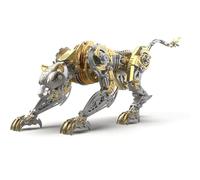 Generico 506PCS Puzzle 3D in Metallo Modello Cacciatore di Leopardi, Kit Meccanico Fai-da-Te in Acciaio Inossidabile 304 per Adulti, Regalo da Esposizione da Scrivania,d'oro