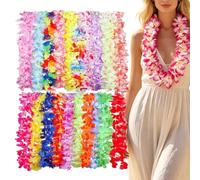 Generico 50PCS Hawaiian Leis Set - Polyester Tropical Flower Necklaces 100cm Party Accessories Bulk Pack For Beach Pool Birthday Celebrations Summer Events - Costume Favor - Festive Decorations