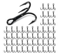 Generico 50piece Catfish Hooks - Treble Hooks | Stainless Steel Heavy Duty Tackle Jig for Bass Catfish Saltwater Freshwater Trout Alligator River Hiking Outdoors