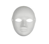 Generico 5PCS DIY Blank Full Face Masks - White Paper Mache Craft Masks For Painting, Masquerade, Cosplay & Halloween Party Props(5 pcs for Male)