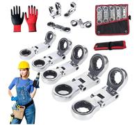 Generico 5pcs Dual-Drive Nano Flex-Head Pocket Ratchet,3/4“ Inch Retractable Ratchets Wrenches Set,180° Bend Adjustable elescopic Mini Wrench,Foldable, suitable for repairs in narrow spaces