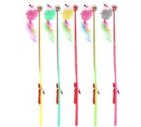 Generico 5pcs Pet Cat Gattino colorato Artificiale Mouse Chaser Bacchetta Giocattoli Asta Bastone interattivo con Campana Gatto Giocattoli alla Moda e popolareIntelligente e Attraente.