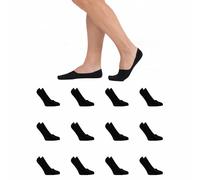 Generico 6-12 Paia Calzini Invisibili Donna e Uomo - Fantasmini Salvapiede in Cotone Antiscivolo - Mini Calze Traspiranti con Silicone No-Slip Unisex (IT, Numero, 35, 41, Regular, Corto, 12 Neri)