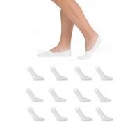 Generico 6-12 Paia Calzini Invisibili Donna e Uomo - Fantasmini Salvapiede in Cotone Antiscivolo - Mini Calze Traspiranti con Silicone No-Slip Unisex (IT, Numero, 35, 41, Regular, Corto, 12 Bianchi)