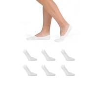 Generico 6-12 Paia Calzini Invisibili Donna e Uomo - Fantasmini Salvapiede in Cotone Antiscivolo - Mini Calze Traspiranti con Silicone No-Slip Unisex (IT, Numero, 35, 41, Regular, Corto, 6 Bianchi)