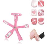 Generico 6 in 1 Nail Magnet per Nail Polish Gel, Set di Magneti per Unghie a Forma di Gatto, Multifunzionale con Custodia di Protezione in Silicone, Nail Art DIY Design Tools per Casa, Salone (Rosa)