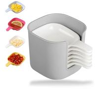 Generico 6 pcs Sauce Holder, Dipping Sauce Plate & Holder Set, Multifunctional Dipping Sauces Dish, Can Be Used As a Dip, Snack, Kitchen Preparation, Etc (white)