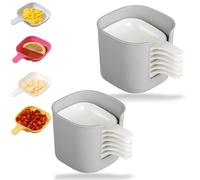 Generico 6 pcs Sauce Holder, Dipping Sauce Plate & Holder Set, Multifunctional Dipping Sauces Dish, Can Be Used As a Dip, Snack, Kitchen Preparation, Etc (white*2)