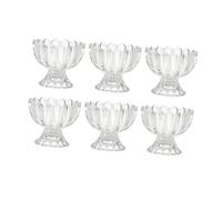 Generico 6 pezzi Coppette Dessert in Vetro Trasparenti per Gelato Budino Mousse e Dolci Resistente Freddo e Caldo Design Semplice ed Elegante per Uso Domestico