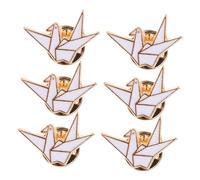 Generico 6 Pezzi Cute Origami Crane Cartoon Pins For Women Fun Metal Lapel Accessories For Clothes Backpacks And Sweaters