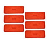 Generico 6 Pezzi Sottovaso Rettangolare in Plastica Rossa Pp | Vassoio Antigoccia per Terracotta, Limita Fuoriuscite di Terra e Segni D’acqua, Non Sbiadisce