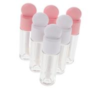 Generico 6 Pezzi Tubi Vuoti per Lucidalabbra con Pennello Sferico Contenitori Trasparenti in Plastica per DIY Makeup Design Ricaricabile e Impugnatura Comoda per Applicazione Precisa