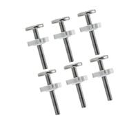 Generico 6 Pezzi Viti Per Recinzione Per Animali Domestici Tappo Cancelli Per Retrattili Cancello Filettato Retrattile Aste Montate a Pressione Ruota Fermaporta Asta Silver Metallo