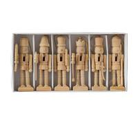 Generico 6-Piece Unpainted Christmas Nutcrackers | Holiday Nutcracker Figurines For Kids & Adults, Table, Desktop, Shelf & Cabinet Decor, Windowsill, Entryway, Living Room & Holiday Crafts