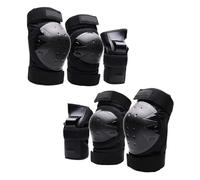 Generico 6 pz/Set Set di Equipaggiamento Protettivo for Ginocchiere Gomitiere Protezioni for i Polsi 3 in 1 for Skateboard Pattinaggio Multi-Sport(Black,Gray)