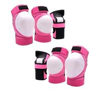 Generico 6 pz/Set Set di Equipaggiamento Protettivo for Ginocchiere Gomitiere Protezioni for i Polsi 3 in 1 for Skateboard Pattinaggio Multi-Sport(Pink,Blue)