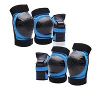 Generico 6 pz/Set Set di Equipaggiamento Protettivo for Ginocchiere Gomitiere Protezioni for i Polsi 3 in 1 for Skateboard Pattinaggio Multi-Sport(Blue,Blue)