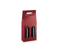 Generico 6 SCATOLE VINI 18x9x38.5 cm Scatola PORTABOTTIGLIE VINO da 2 posti | 6 SCATOLE PER BOTTIGLIE BOTTIGLIA IN CARTONE PREGIATO (Pelle Bordeaux)