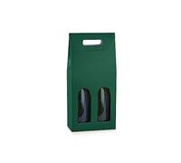 Generico 6 SCATOLE VINI 18x9x38.5 cm Scatola PORTABOTTIGLIE VINO da 2 posti | 6 SCATOLE PER BOTTIGLIE BOTTIGLIA IN CARTONE PREGIATO (Spot Verde)