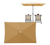 Generico 6 Stecche Copertura di Ricambio per Ombrellone Rettangolare, Rechange Telo per Ombrellone Impermeabile AntiUV 30+, Nessuno Sbiadimento, per Giardino, Spiaggia, Piscina(Khaki,3x2m)