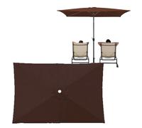 Generico 6 Stecche Copertura di Ricambio per Ombrellone Rettangolare, Rechange Telo per Ombrellone Impermeabile AntiUV 30+, Nessuno Sbiadimento, per Giardino, Spiaggia, Piscina(Coffee,2.1X1.4m)