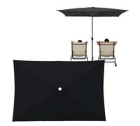 Generico 6 Stecche Copertura di Ricambio per Ombrellone Rettangolare, Rechange Telo per Ombrellone Impermeabile AntiUV 30+, Nessuno Sbiadimento, per Giardino, Spiaggia, Piscina(Black,2.1X1.4m)
