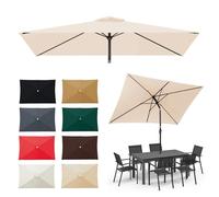 Generico 6 Stecche Telo di Ricambio per Ombrelloni per Esterni, Impermeabile Baldacchino di Rechange Ombrellone, AntiUV 30+, Nessuno Sbiadimento, Rettangolare, 2.1X1.4 3x2m(Beige,2.1X1.4m)